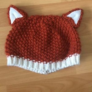 Hand Knitted Fox Beanie